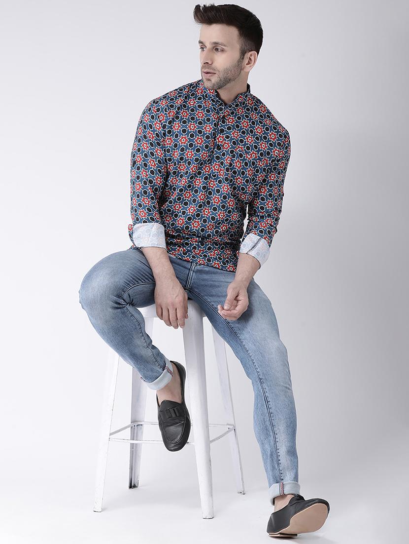 blue printed short kurta - 17063795 - Zoom Image - 4