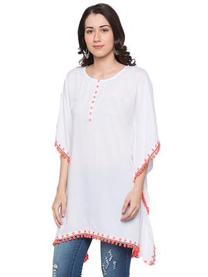 white viscose kaftan - 17064056 - Standard Image - 2