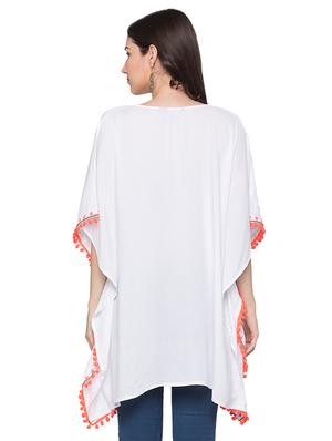 white viscose kaftan - 17064056 - Standard Image - 3