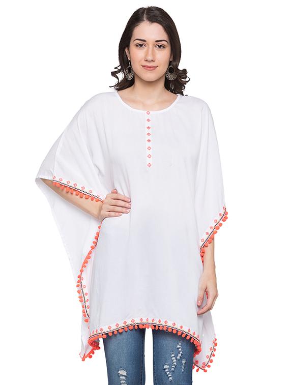 white viscose kaftan - 17064056 - Zoom Image - 1