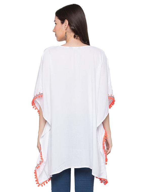 white viscose kaftan - 17064056 - Zoom Image - 3
