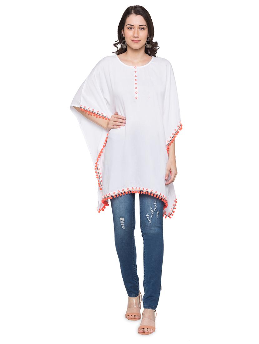 white viscose kaftan - 17064056 - Zoom Image - 4