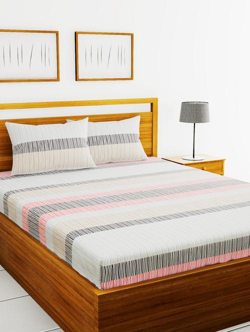 satin king size bedsheet with 2 pillow cover - 17064224 - Standard Image - 1