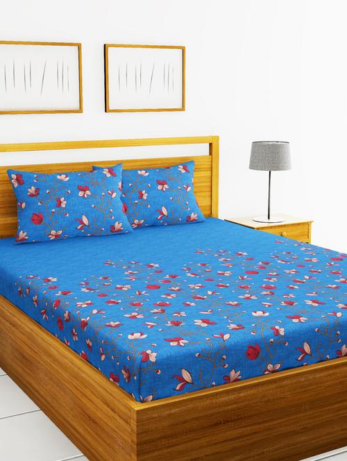 satin king size bedsheet with 2 pillow cover - 17064226 - Very Small Image - 1