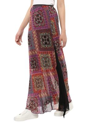 high rise printed maxi skirt - 17064415 - Standard Image - 2