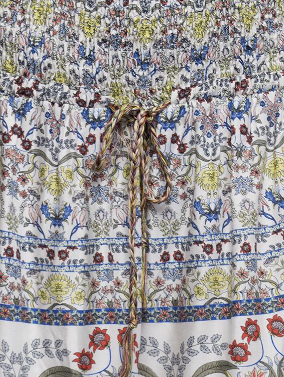 drawstring waist floral a-line skirt - 17064422 - Zoom Image - 5
