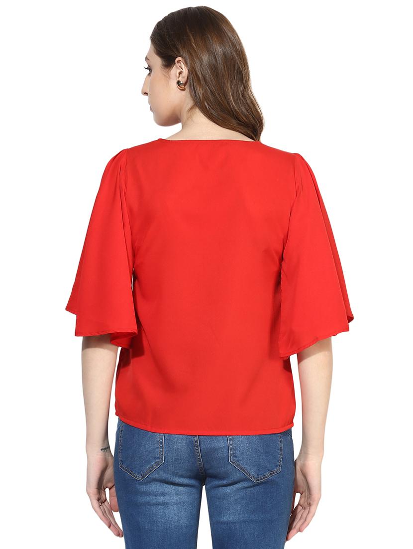 flutter sleeves solid top - 17064445 - Zoom Image - 3