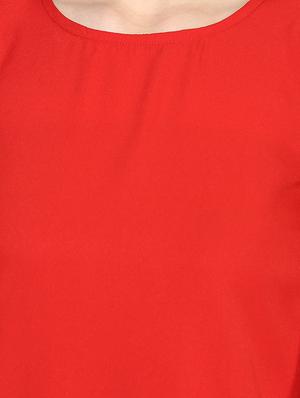 cold shoulder solid top - 17064456 - Standard Image - 5