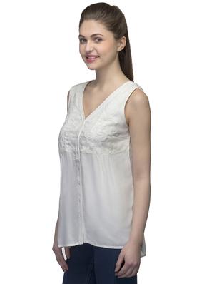 button up embroidered top - 17064539 - Standard Image - 2