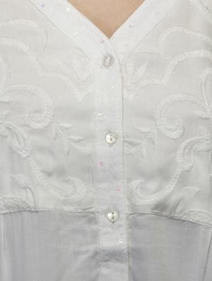 button up embroidered top - 17064539 - Standard Image - 4