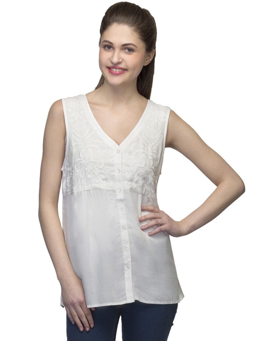 button up embroidered top - 17064539 - Zoom Image - 1