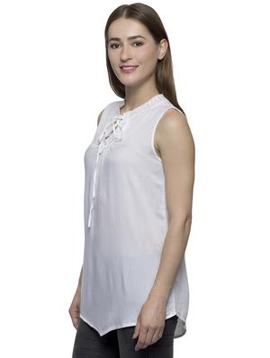 tie up neck solid top - 17064543 - Standard Image - 2