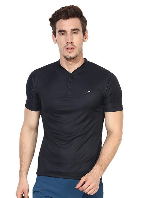 black solid polyester t-shirt - 17065551 - Standard Image - 1