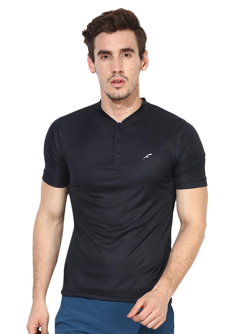 black solid polyester t-shirt - 17065551 - Zoom Image - 1