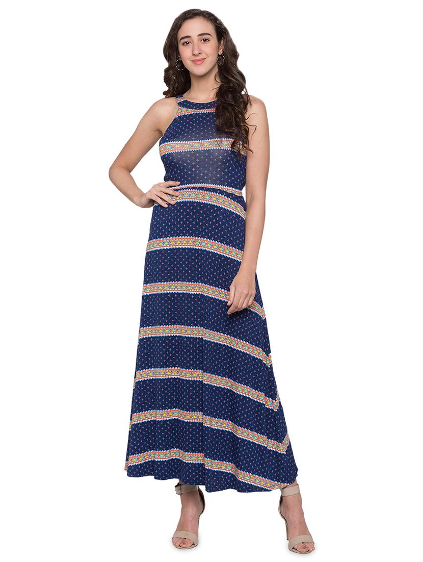 tie back printed maxi dress - 17065554 - Zoom Image - 1