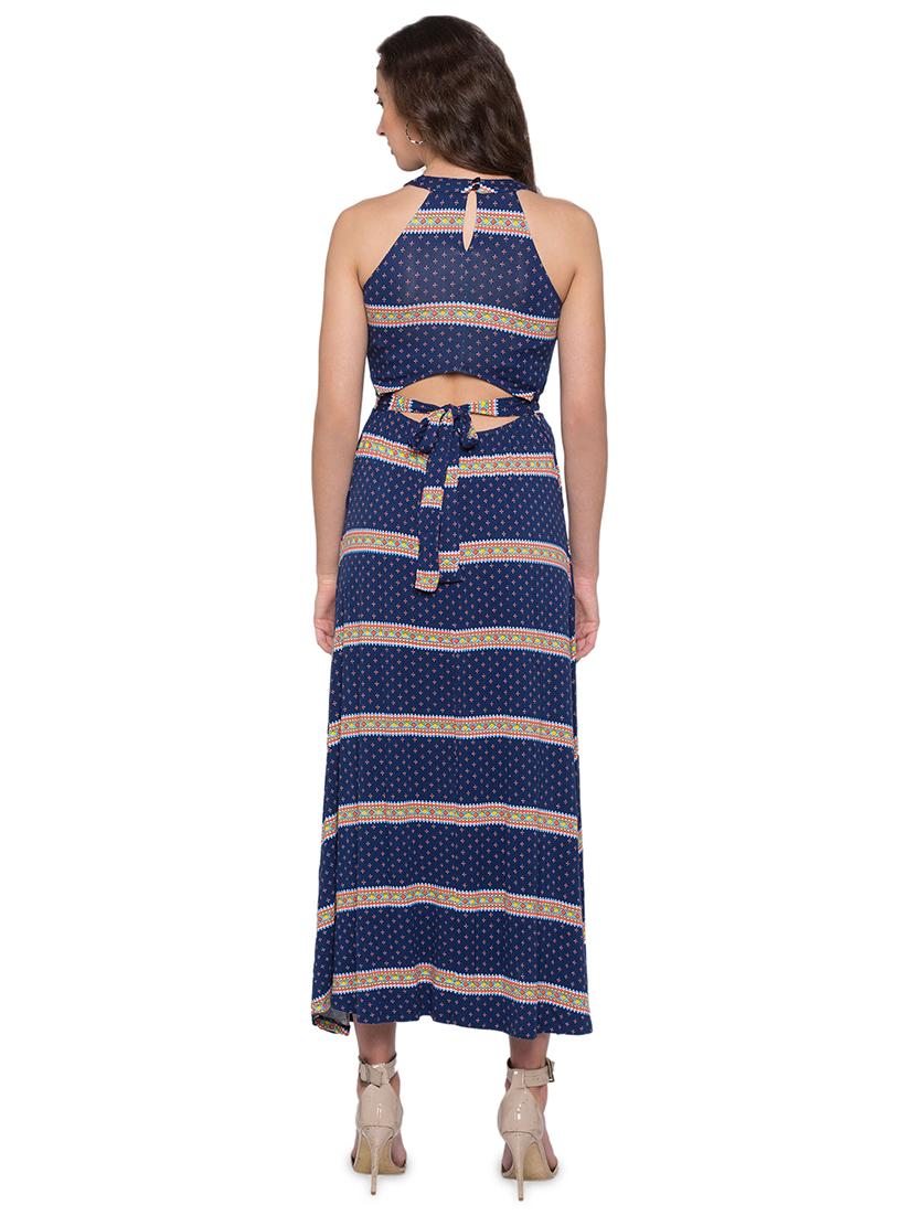 tie back printed maxi dress - 17065554 - Zoom Image - 3