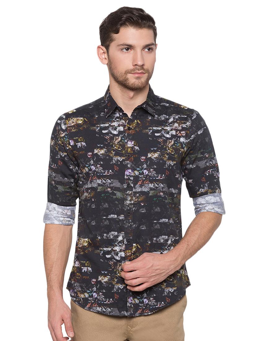 black cotton casual shirt - 17065561 - Zoom Image - 1