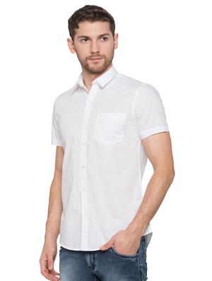 white cotton casual shirt - 17065565 - Standard Image - 2