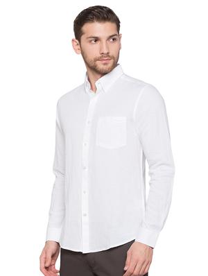 white cotton casual shirt - 17065568 - Standard Image - 2