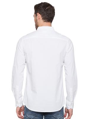 white solid casual shirt - 17065574 - Standard Image - 3