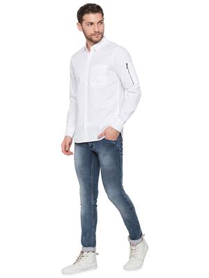 white solid casual shirt - 17065574 - Standard Image - 4