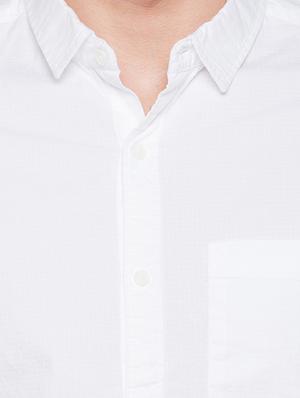 white solid casual shirt - 17065574 - Standard Image - 5