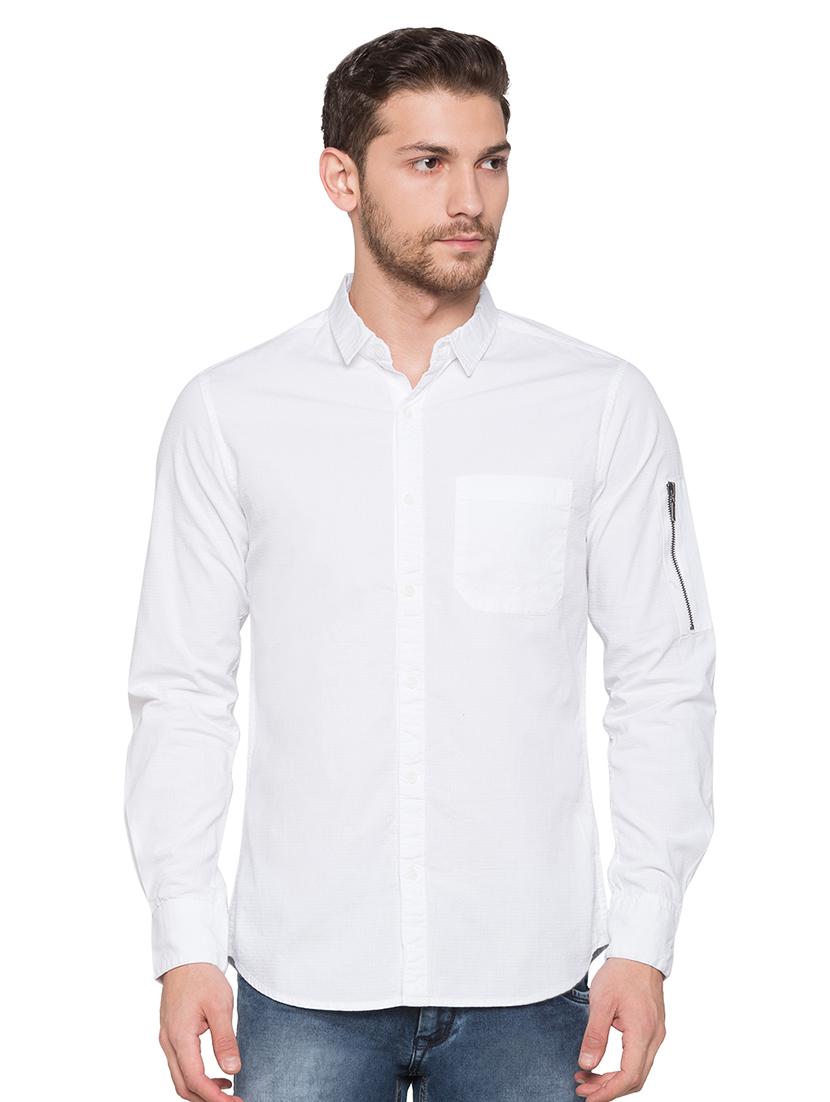 white solid casual shirt - 17065574 - Zoom Image - 1