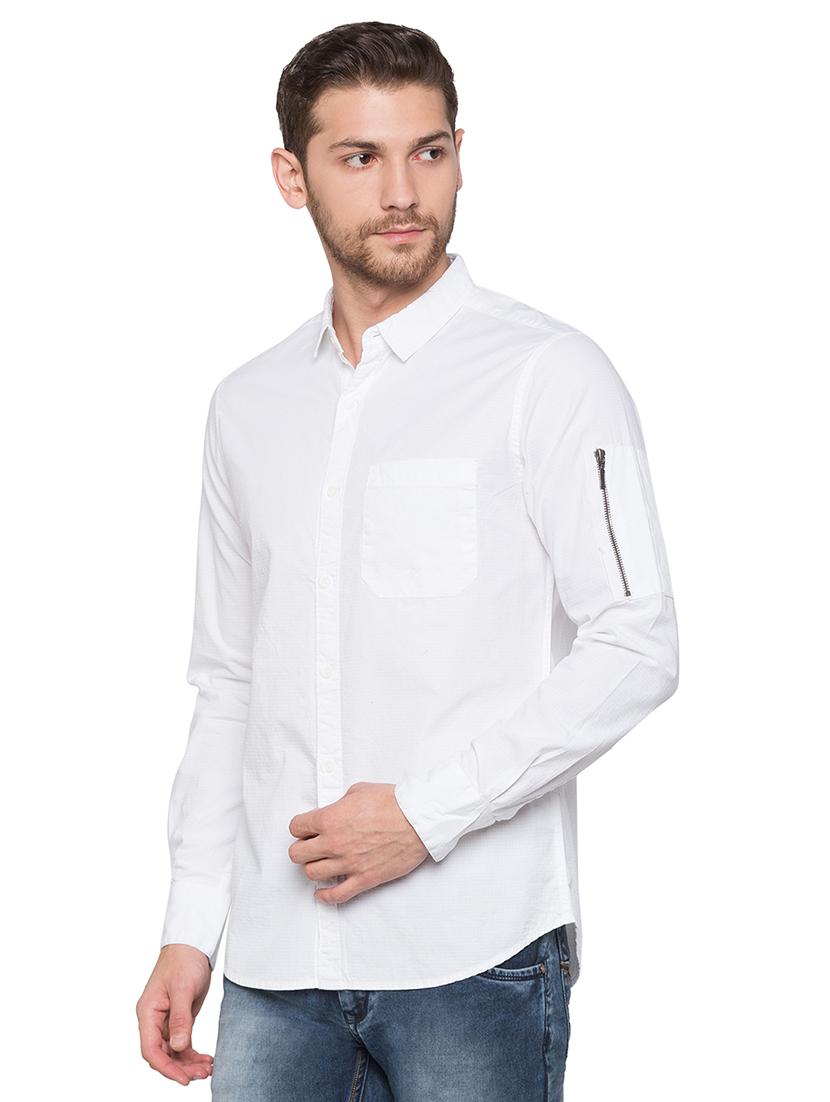 white solid casual shirt - 17065574 - Zoom Image - 2