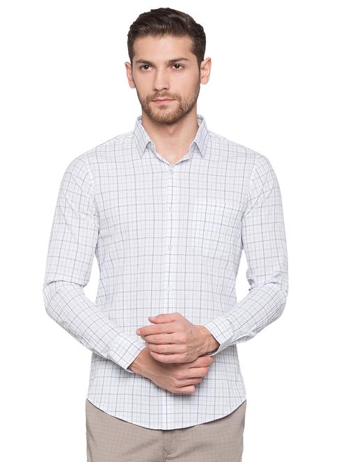 white formal checks shirt - 17065578 - Standard Image - 1