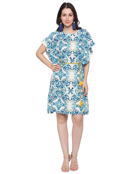 kaftan sleeves tie front dress - 17065616 - Standard Image - 1
