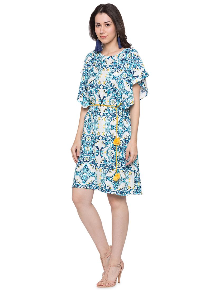 kaftan sleeves tie front dress - 17065616 - Zoom Image - 2