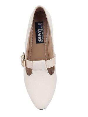 white slip on ballerinas - 17065787 - Standard Image - 3