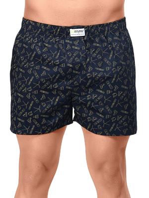 navy blue printed boxer - 17066934 - Standard Image - 2