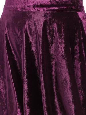 high rise velvet skater skirt - 17067731 - Standard Image - 5