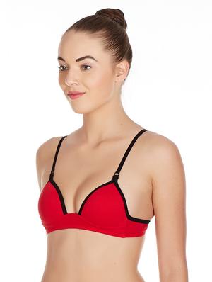 red front open solid bra - 17068208 - Standard Image - 2