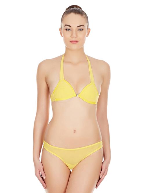 yellow solid bras and panty set - 17068295 - Standard Image - 1