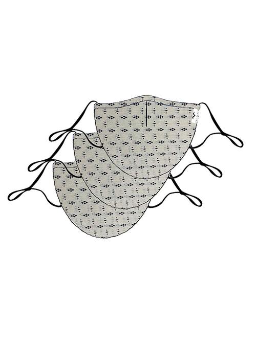 the vanca off white unisex printed mask ( pack of 5) - 17068552 - Very Small Image - 1