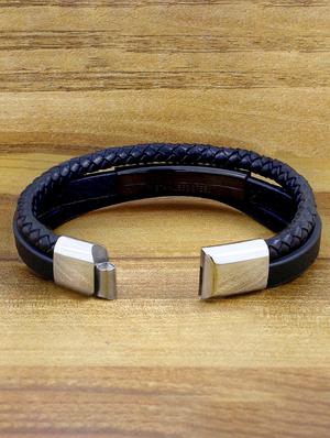 black, leather bracelet - 17068746 - Standard Image - 3