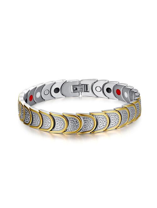 silver, gold metal bracelet - 17068831 - Standard Image - 1