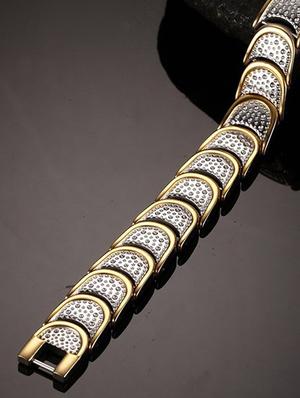 silver, gold metal bracelet - 17068831 - Standard Image - 4