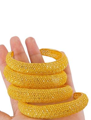 gold tone brass bangle - 17068847 - Standard Image - 2