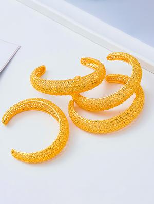 gold tone brass bangle - 17068847 - Standard Image - 3