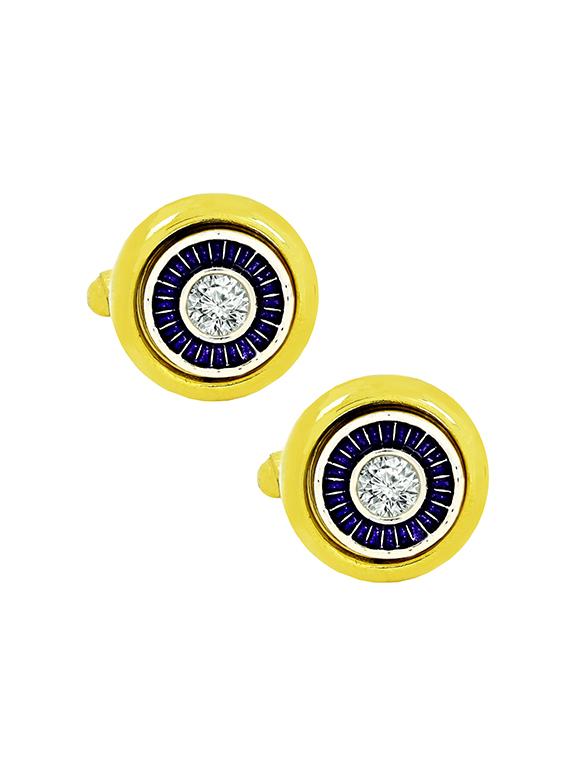 gold metal cufflinks - 17068891 - Zoom Image - 2