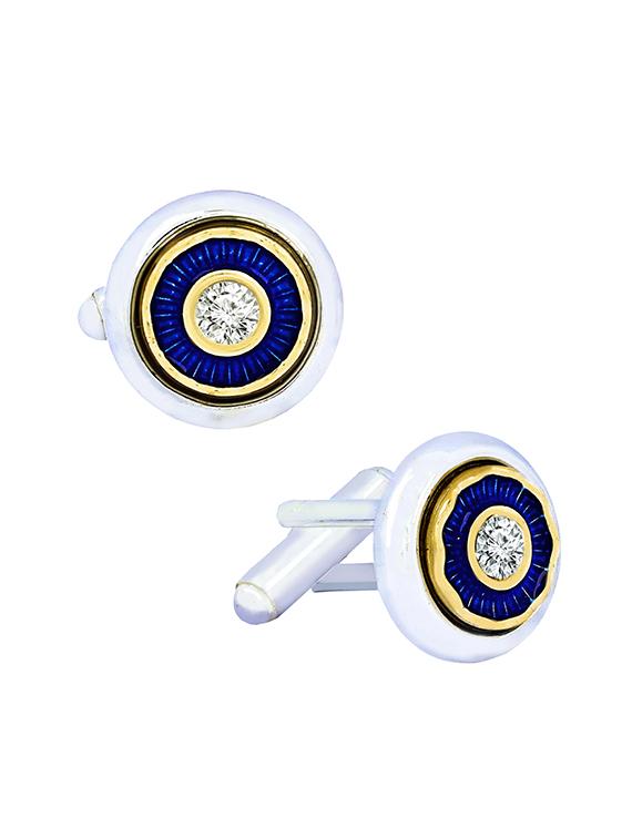 silver metal cufflinks - 17068893 - Zoom Image - 3