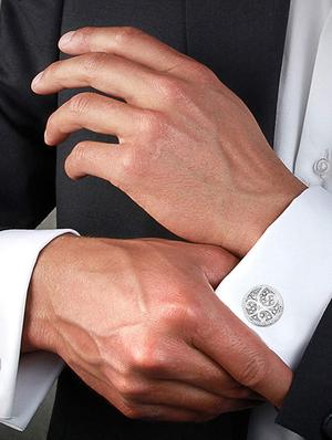 silver metal cufflinks - 17068897 - Standard Image - 4