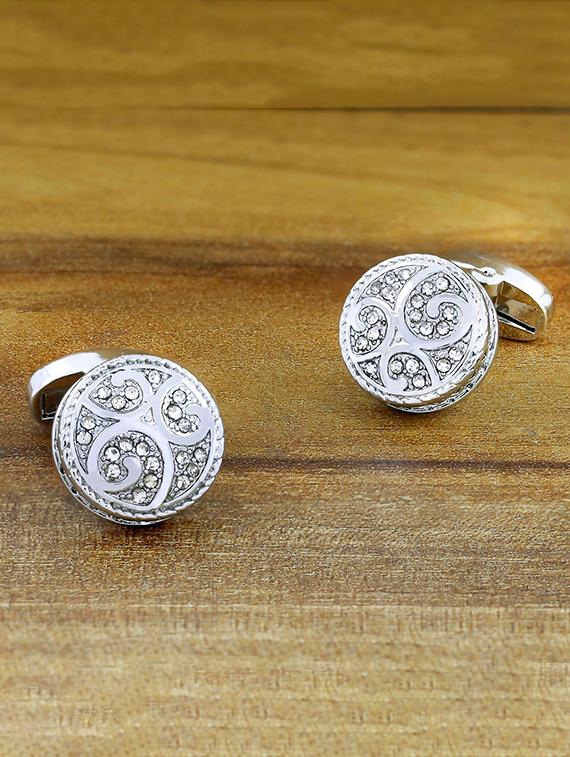 silver metal cufflinks - 17068897 - Zoom Image - 1