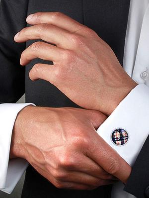 multi-color, silver metal cufflinks - 17068900 - Standard Image - 4
