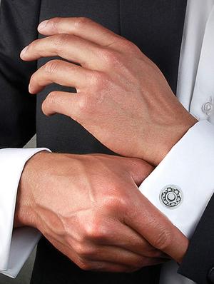 silver metal cufflinks - 17068911 - Standard Image - 5