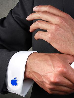 blue, silver metal cufflinks - 17068912 - Standard Image - 3