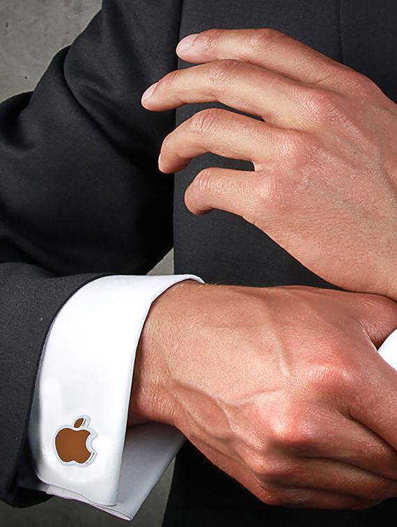 brown, silver metal cufflinks - 17068914 - Zoom Image - 3